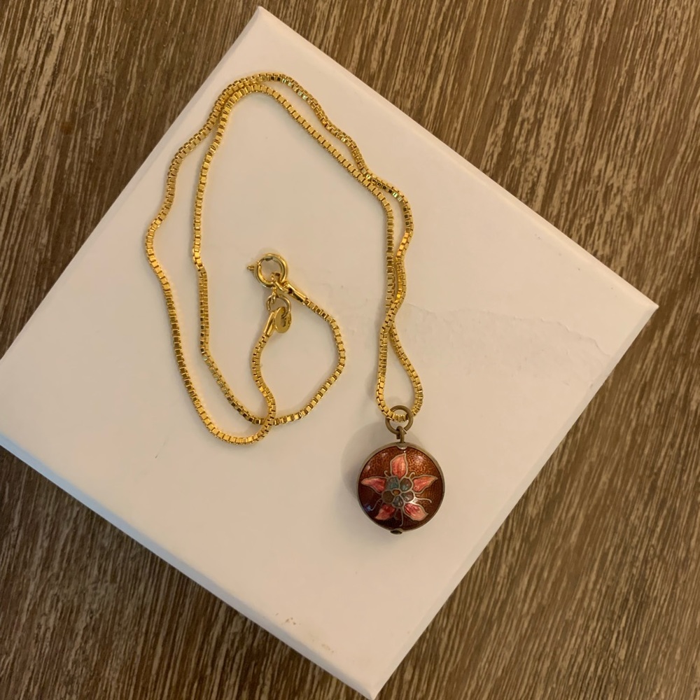 Short Gold and Floral Necklace